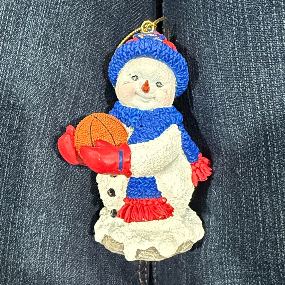 Snowman Ornament “Henry” #1 Fan of University of Kansas Jayhawks First Edition